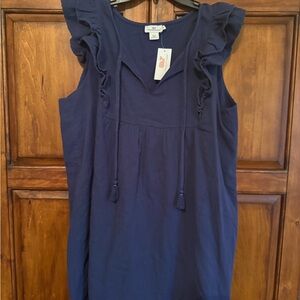 Vineyard Vines Blue Ruffled Tie Front Sundress size XL new with tags